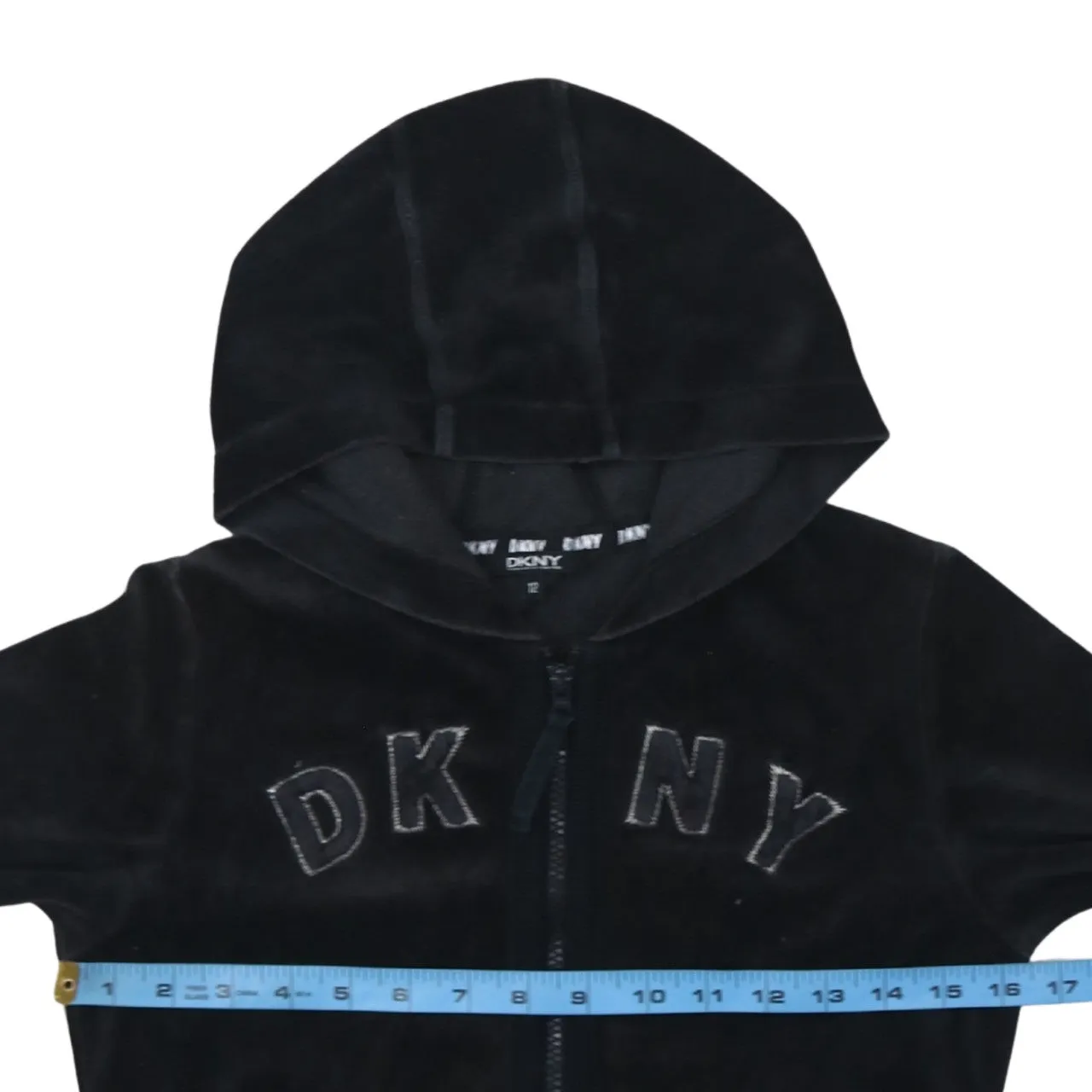 Dkny 90's Spellout Full Zip Up Hoodie XSmall Black sold by Vintage Club product image thumbnail 5
