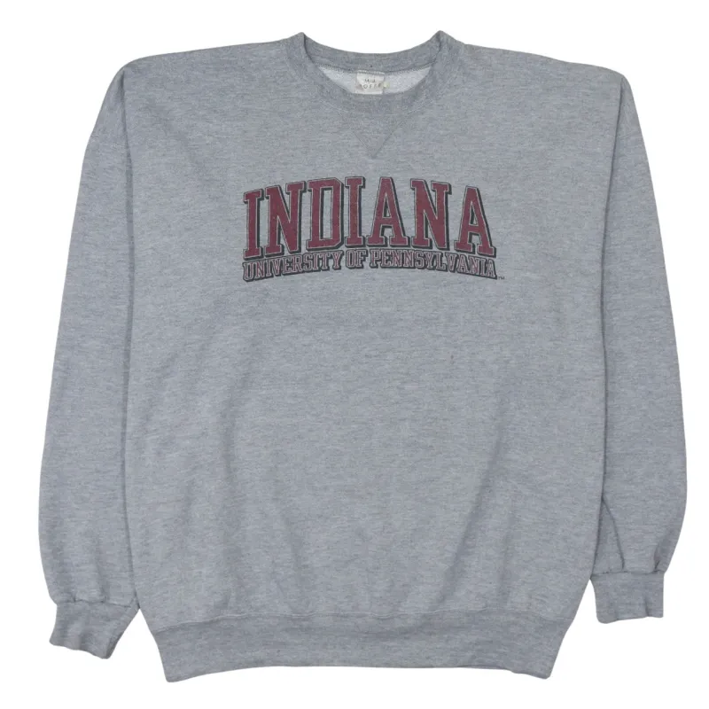 Retro 90's Indiana University Of  Pennsylvania Crew Neck Sweatshirt XXXLarge (3XL) Grey sold by Vintage Club