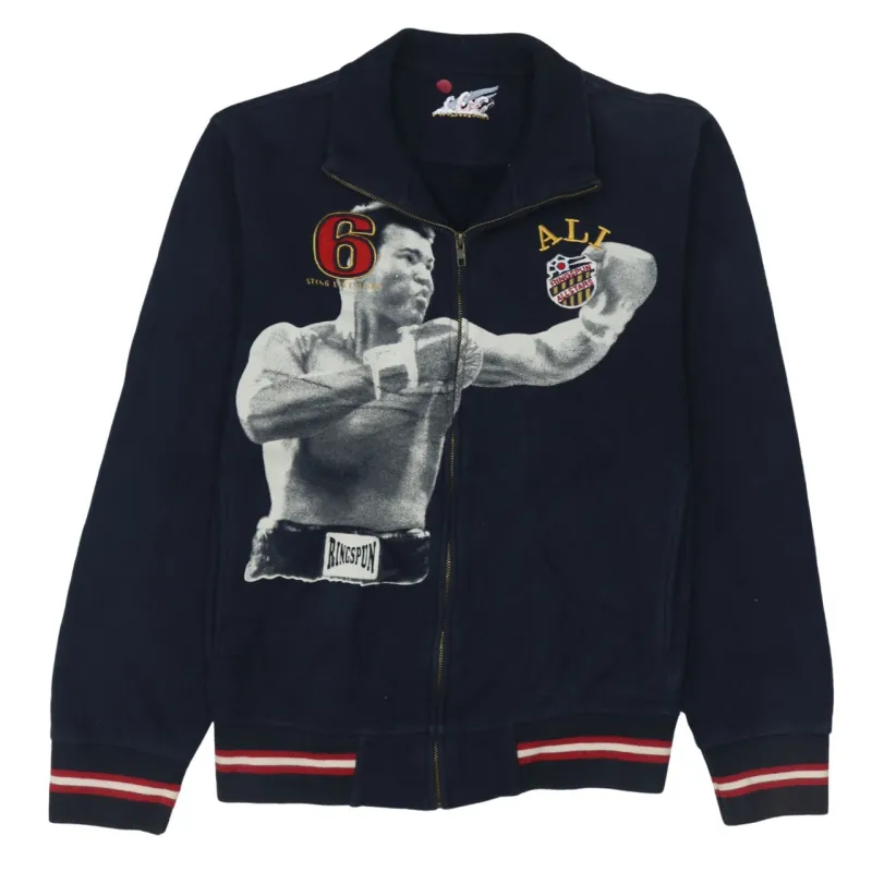 Retro 90's Lightweight Full Zip Up Sweatshirt Large Navy Blue sold by Vintage Club