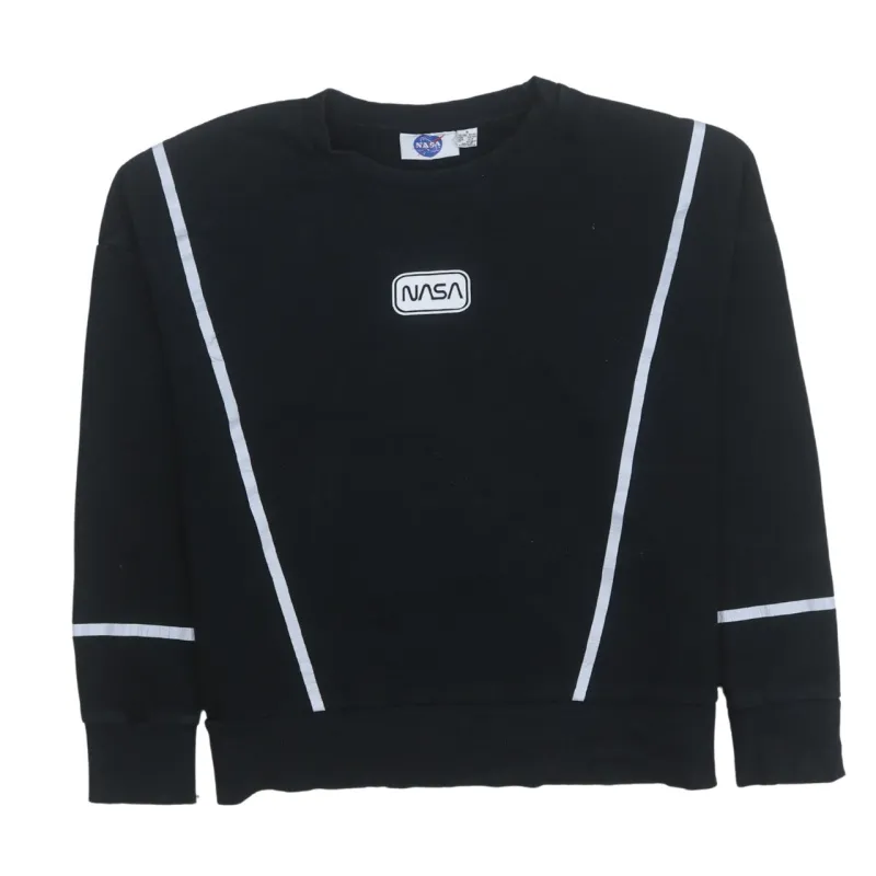 Nasa 90's Lightweight Crew Neck Sweatshirt Small Black made by Vintage Club