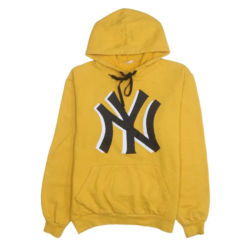 Retro 90's Drawstring Pockets Pullover Hoodie Small Yellow sold by Vintage Club