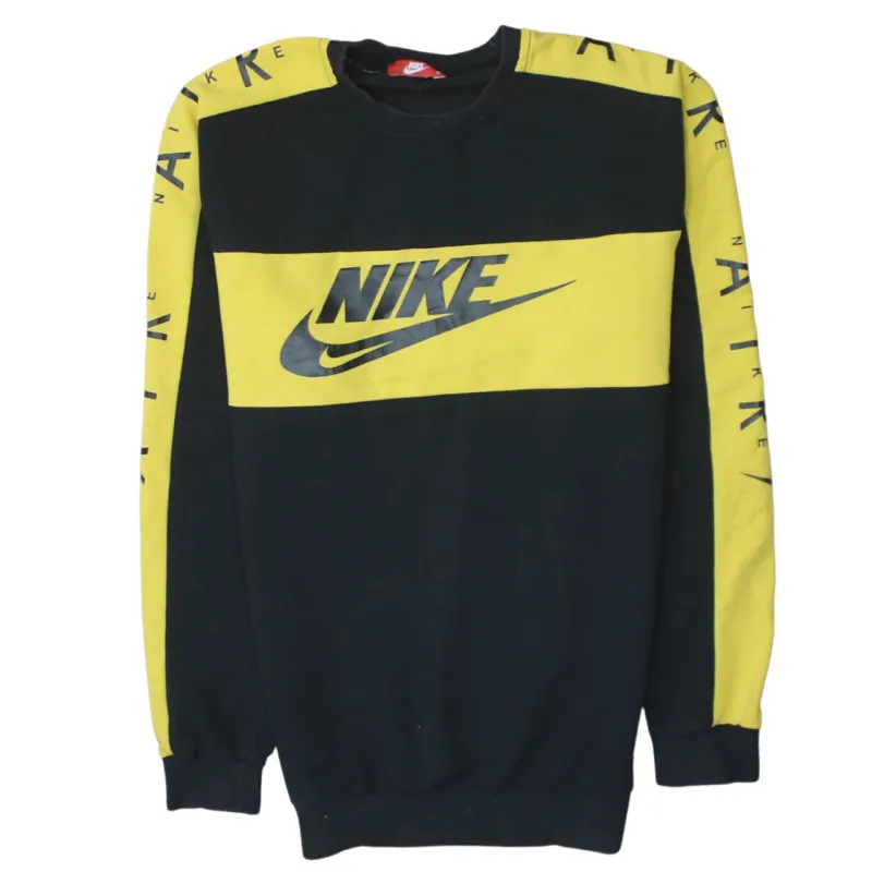 Nike 90's Center Middle Swoosh Crew Neck Sweatshirt Medium Black sold by Vintage Club