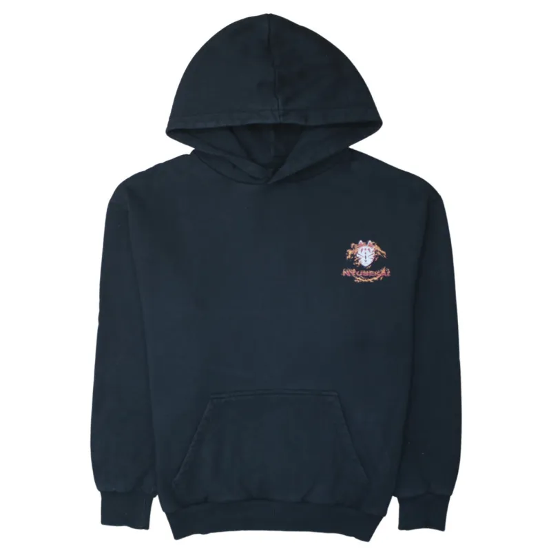 Retro 90's Drawstring Pockets Pullover Hoodie Small Black sold by Vintage Club