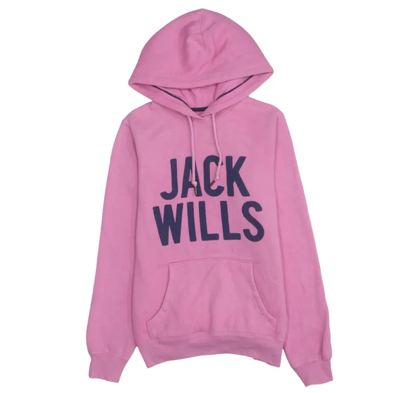 Jack Wills 90's Spellout Pullover Hoodie Small  Pink sold by Vintage Club