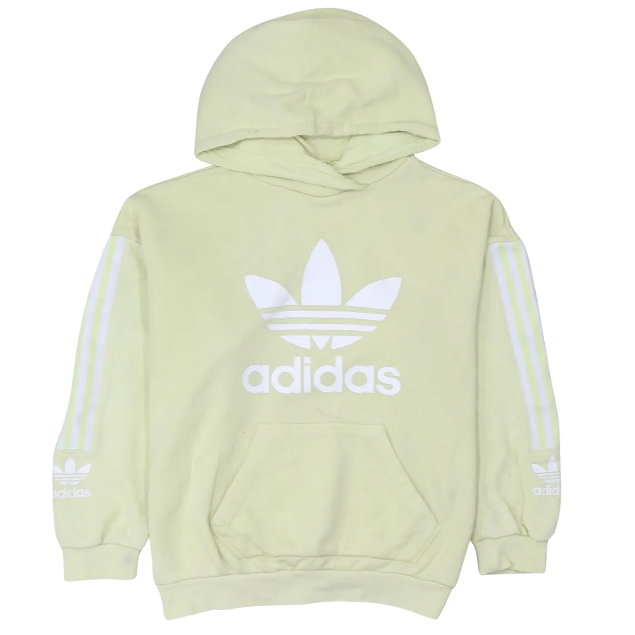Adidas 90's Spellout Pullover Hoodie Small Yellow sold by Vintage Club
