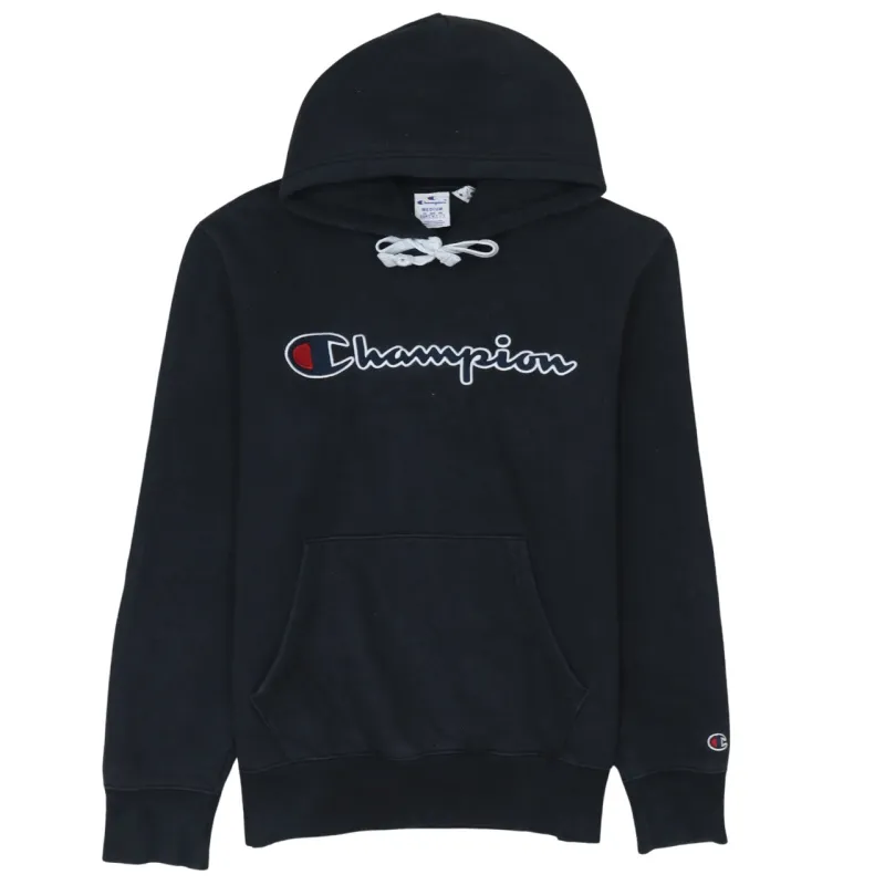 Champion 90's Spellout Pullover Hoodie Medium Black sold by Vintage Club
