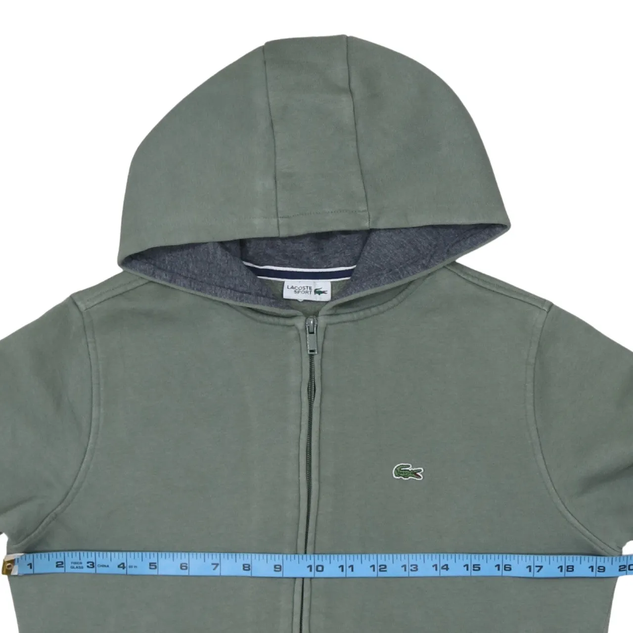 Lacoste 90's Sportswear Full Zip Up Hoodie Medium Green sold by Vintage Club product image thumbnail 5