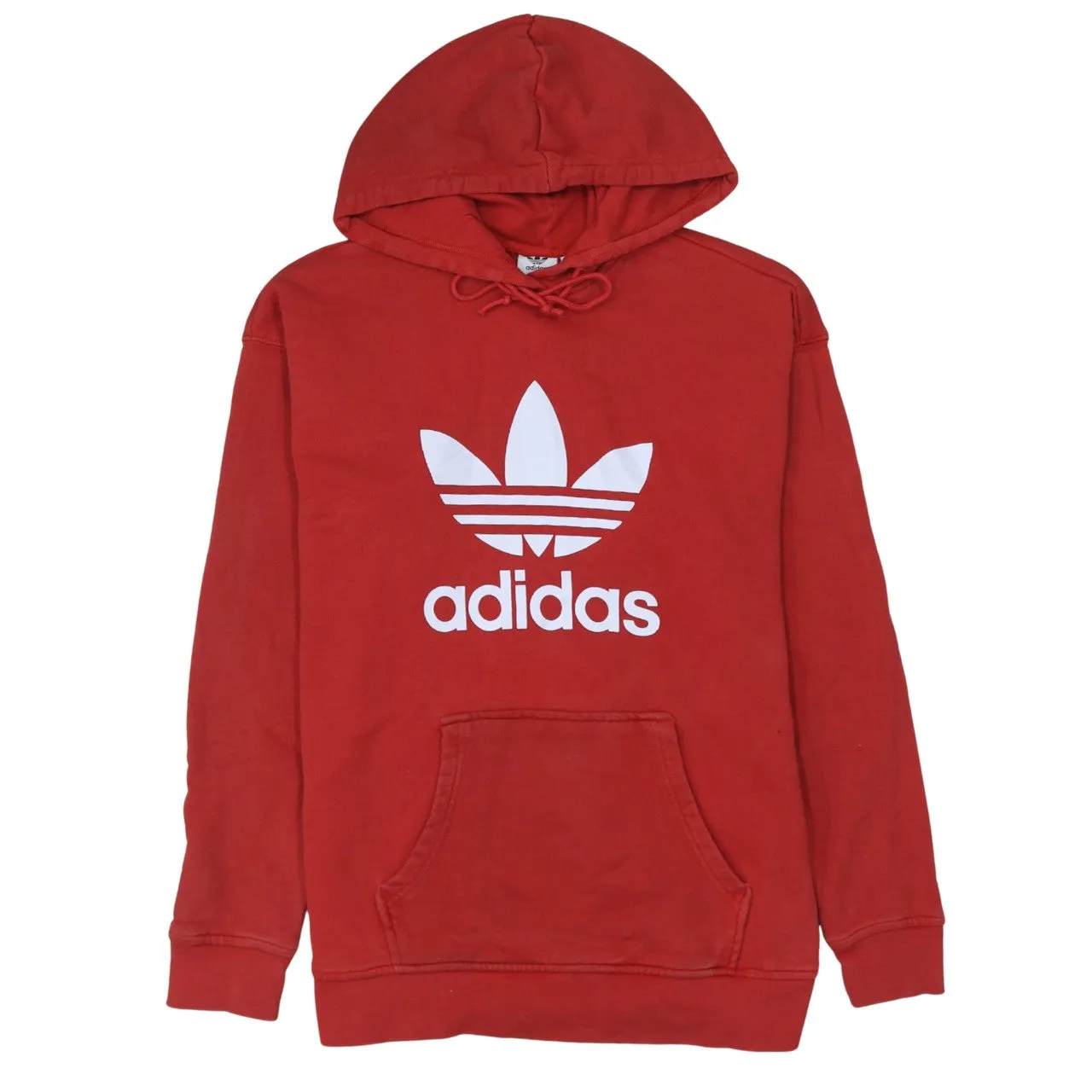 Adidas 90's Spellout Pullover Hoodie Medium Red sold by Vintage Club