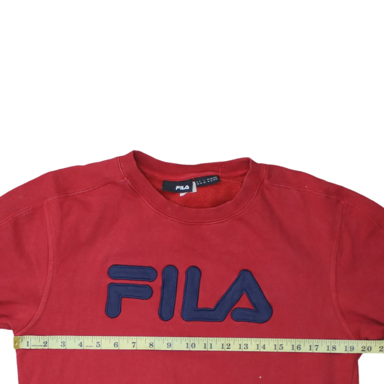 Fila 90's Spellout Crew Neck Sweatshirt Medium Red sold by Vintage Club product image thumbnail 5
