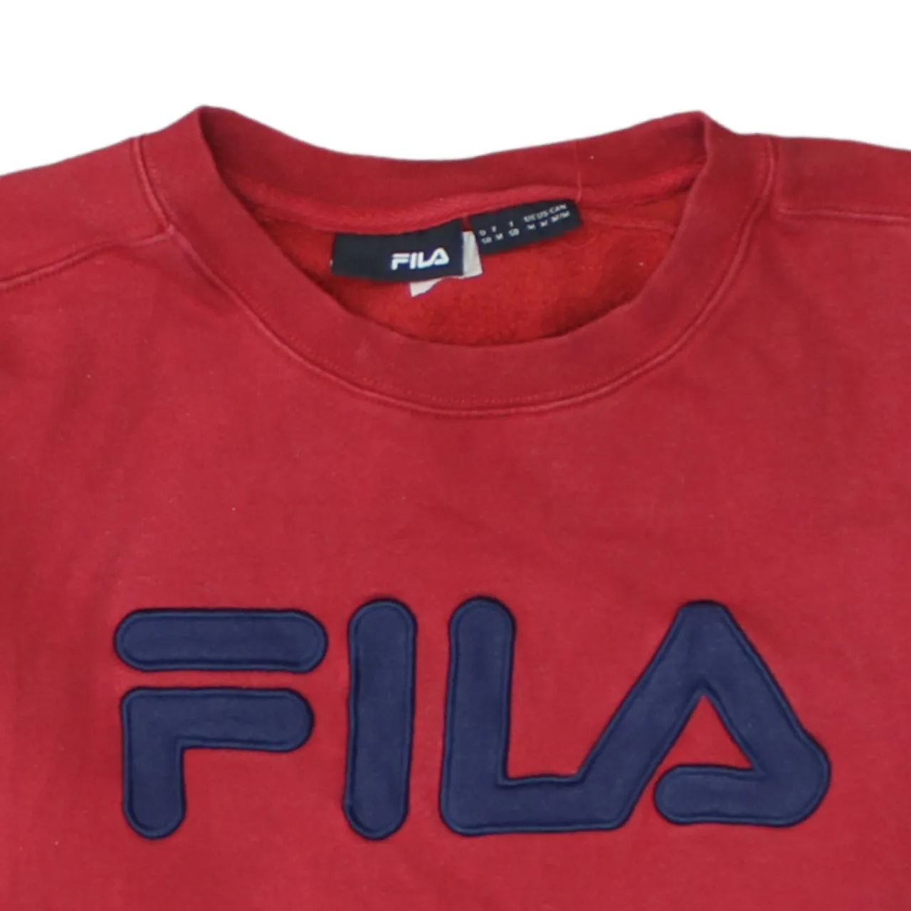 Fila 90's Spellout Crew Neck Sweatshirt Medium Red sold by Vintage Club product image thumbnail 3