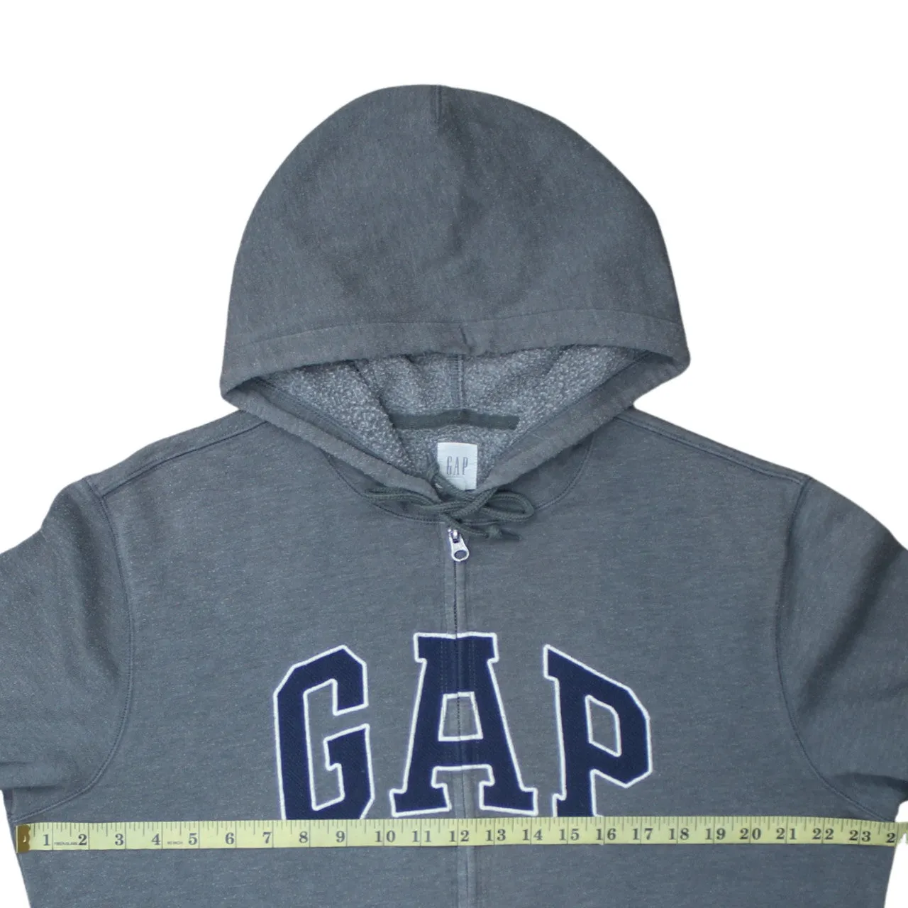 Gap 90's Spellout Full Zip Up Hoodie Large Grey sold by Vintage Club product image thumbnail 5
