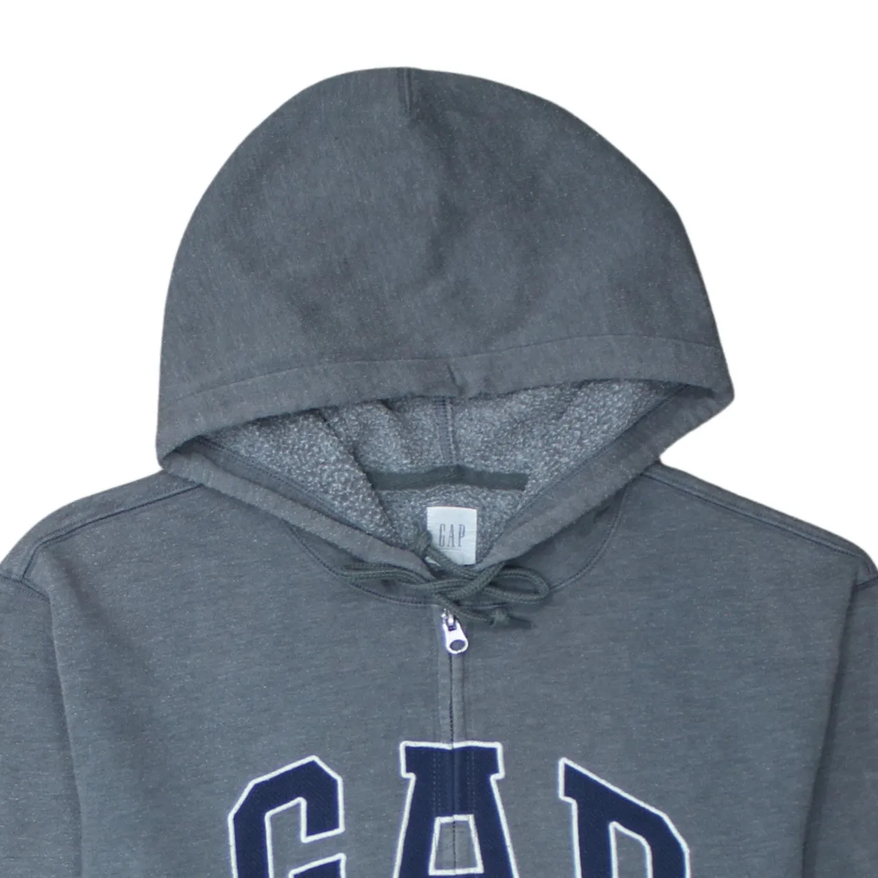 Gap 90's Spellout Full Zip Up Hoodie Large Grey sold by Vintage Club product image thumbnail 3