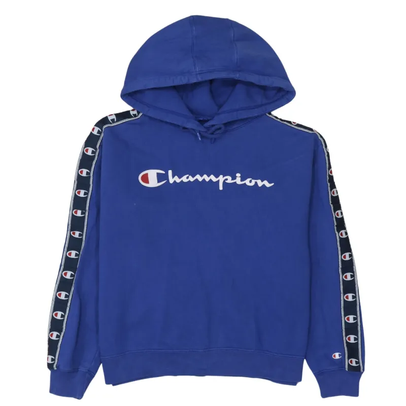 Champion 90's Spellout Pullover Hoodie Medium Blue sold by Vintage Club
