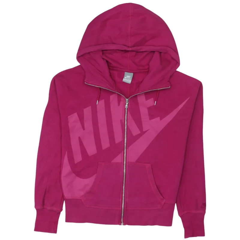 Nike 90's Center Middle Swoosh Full Zip Up Hoodie Medium Pink sold by Vintage Club