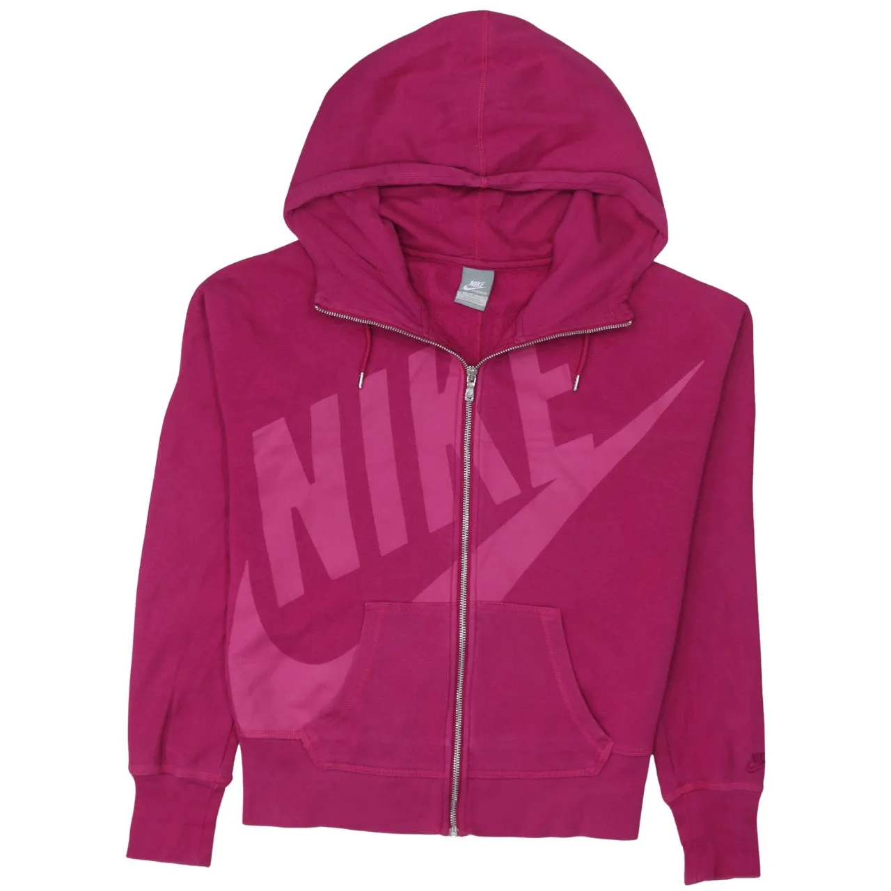 Nike 90's Center Middle Swoosh Full Zip Up Hoodie Medium Pink sold by Vintage Club