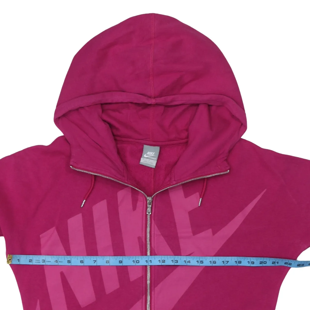 Nike 90's Center Middle Swoosh Full Zip Up Hoodie Medium Pink sold by Vintage Club product image thumbnail 5