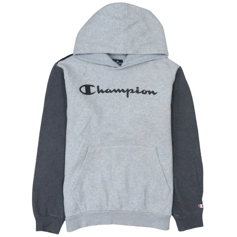 Champion 90's Spellout Pullover Hoodie XLarge Grey sold by Vintage Club