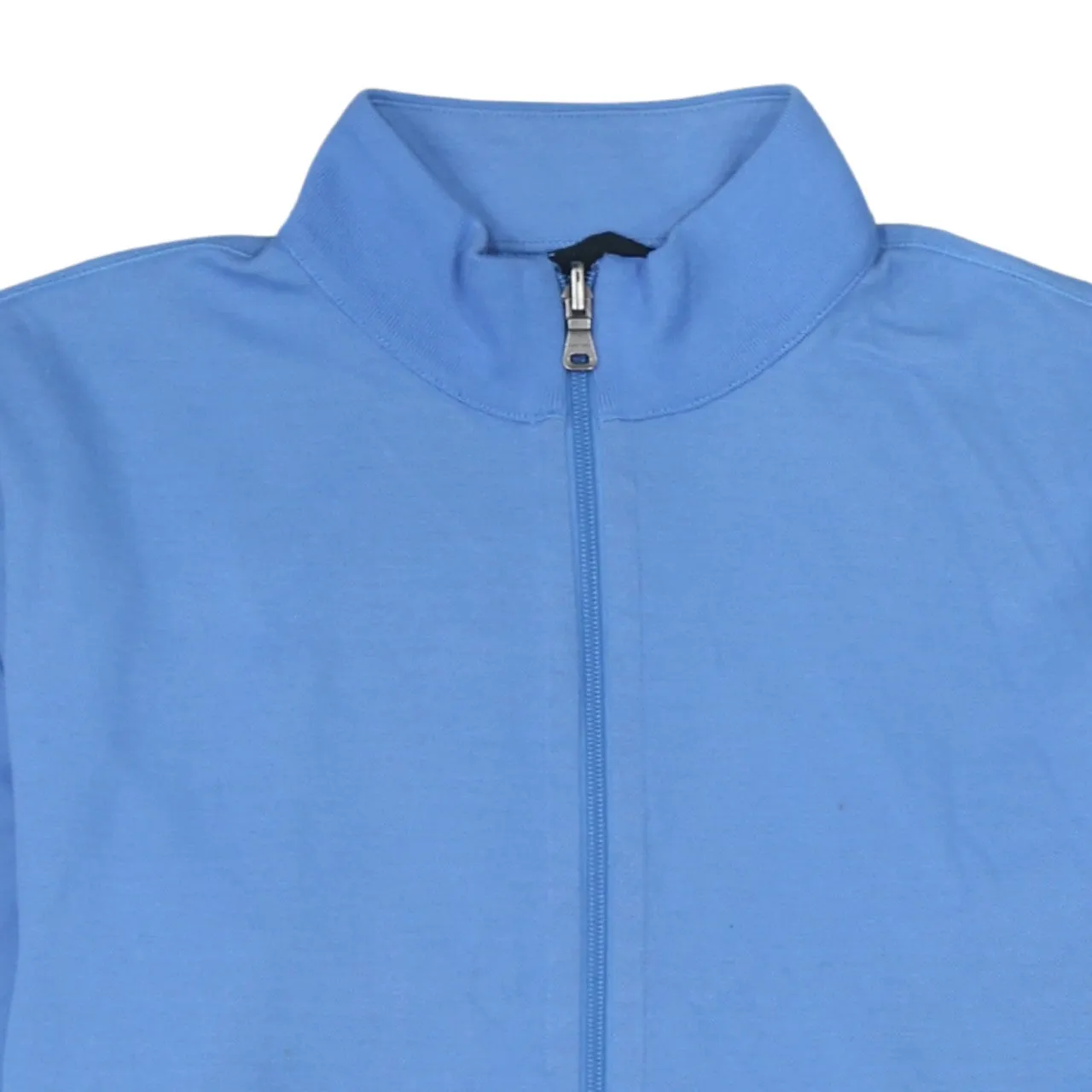 HUGO BOSS Light Blue Zip Sweatshirt Women's XLarge Stand Collar Minimal Logo-Free Top Jacket sold by Vintage Club product image thumbnail 3