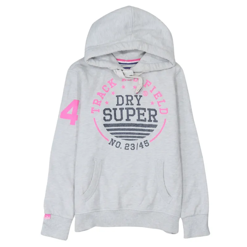 Super Dry 90's Spellout Pullover Hoodie Medium Grey sold by Vintage Club