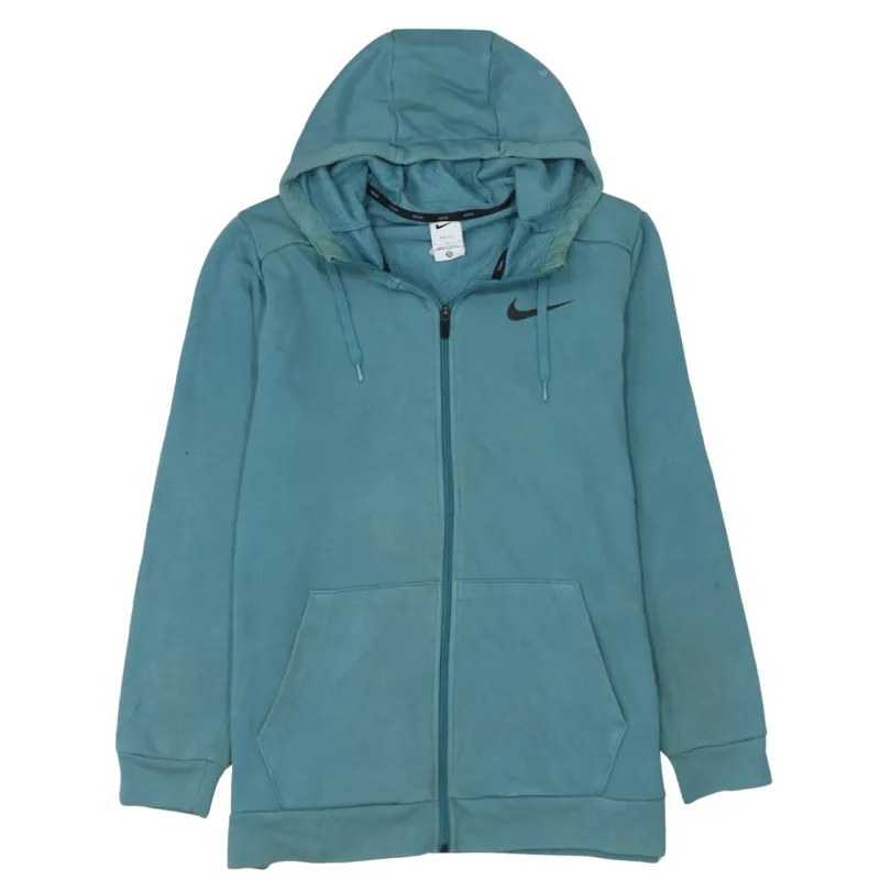 Nike Teal Full Zip Hoodie Men’s Large Embroidered Swoosh Split Pocket Casual Sweatshirt made by Nike