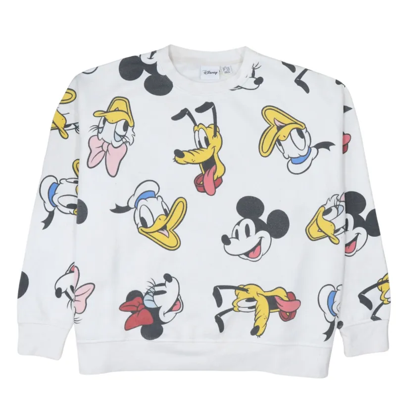 Disney 90's Plain Crew Neck Sweatshirt XLarge White sold by Vintage Club