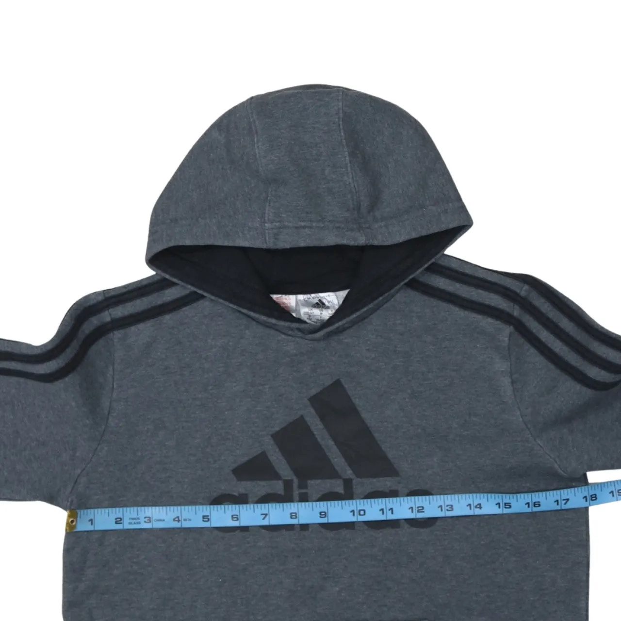 Adidas 90's Spellout Pullover Hoodie Medium Grey sold by Vintage Club product image thumbnail 5