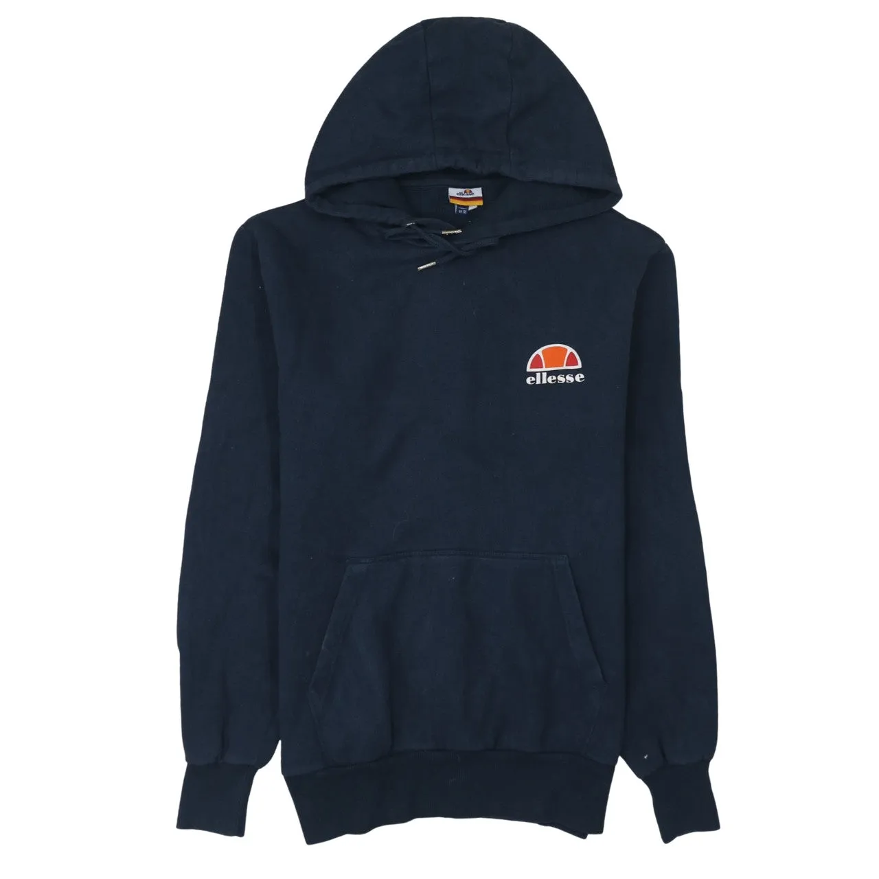 Ellesse Navy Blue Hoodie Women’s Medium Embroidered Chest Logo Front Pocket Pullover Sweatshirt sold by Vintage Club