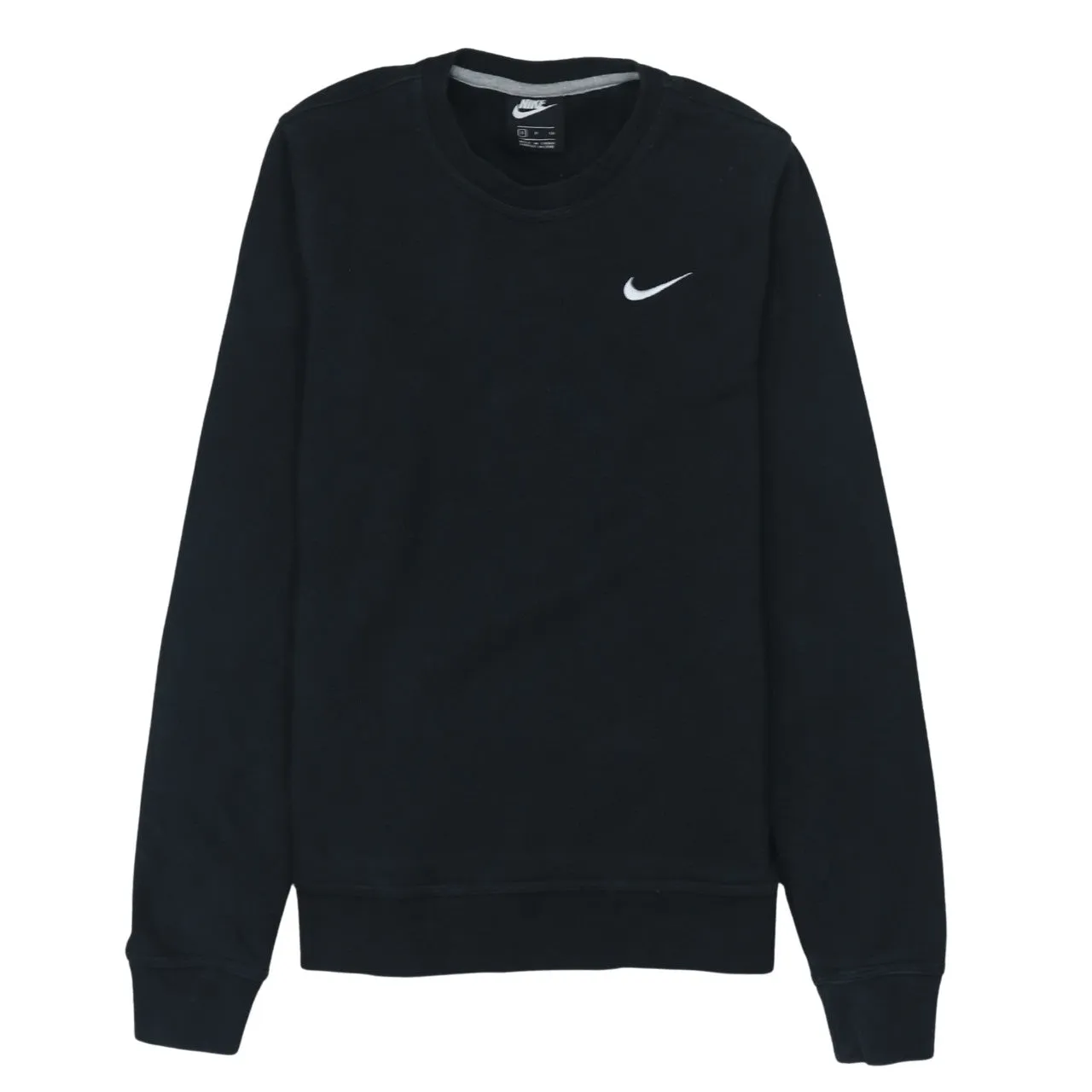 Nike 90's Swoosh Crew Neck Sweatshirt Small Black sold by Vintage Club