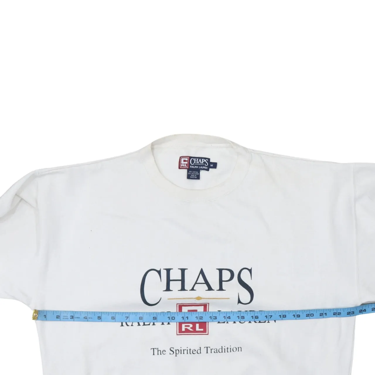 Chaps Ralph Lauren 90's Spellout Crew Neck Sweatshirt Medium White sold by Vintage Club product image thumbnail 5