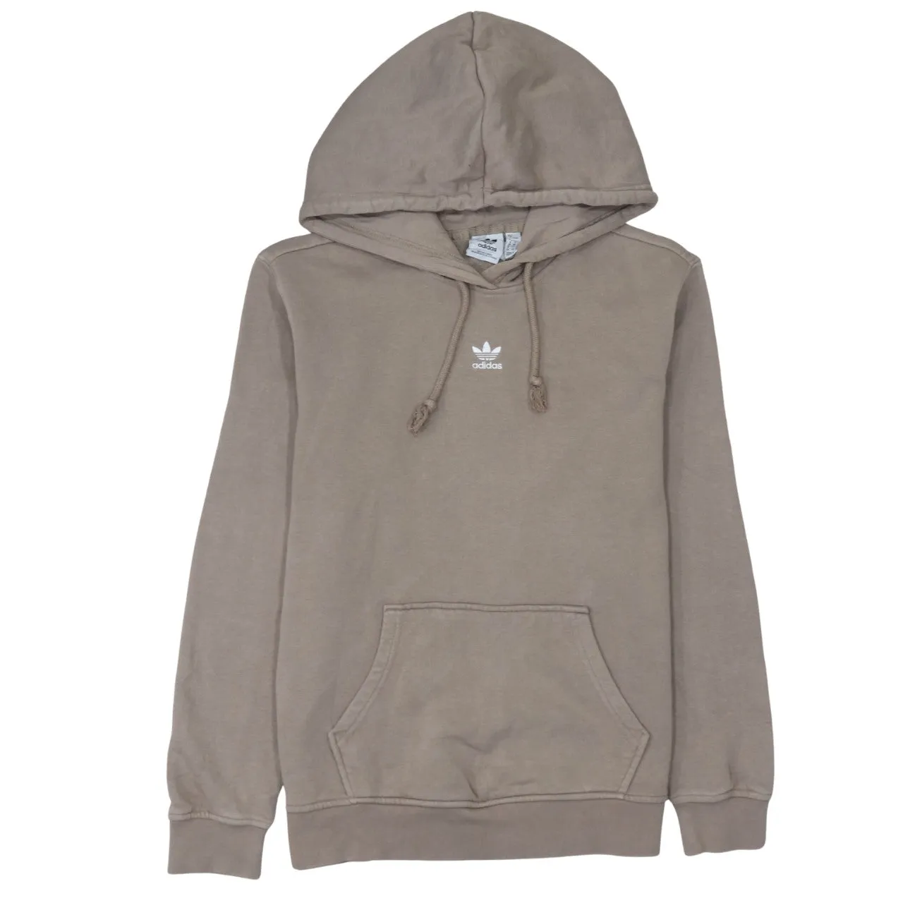 Adidas 90's Drawstring Pockets Pullover Hoodie Medium Beige Cream sold by Vintage Club