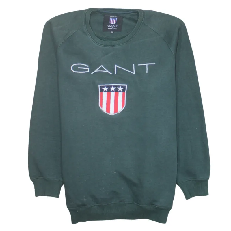 GANT 90's Spellout Crew Neck Sweatshirt XXLarge (2XL) Green made by Gant