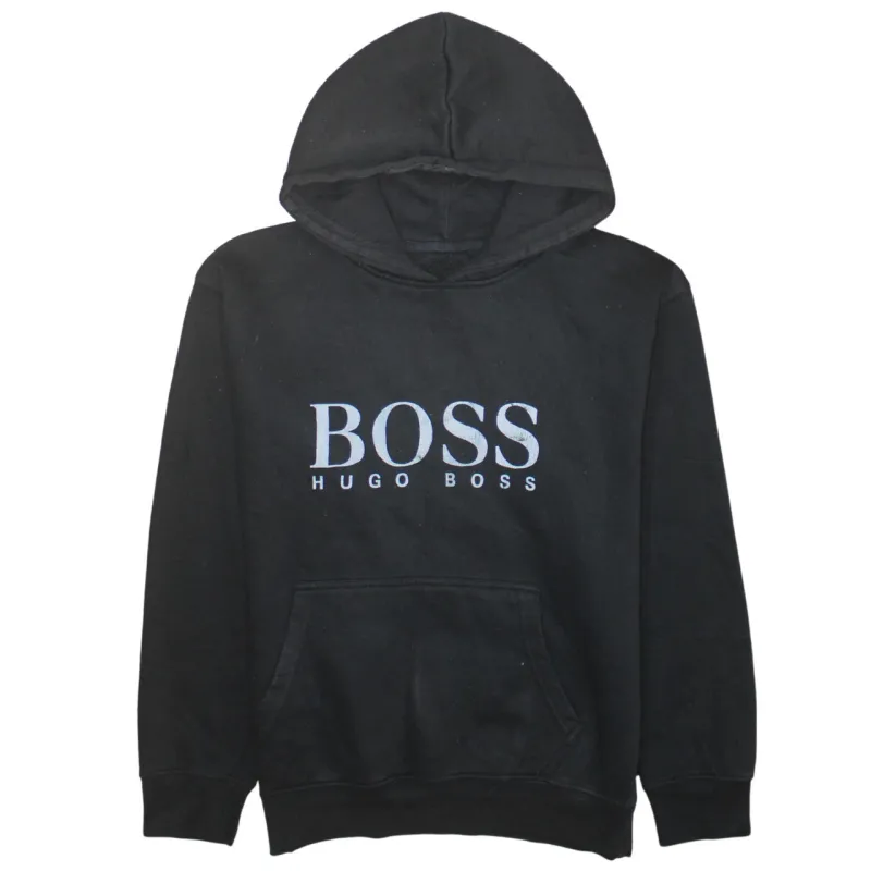 HUGO BOSS 90's Spellout Pullover Hoodie Medium Black sold by Vintage Club
