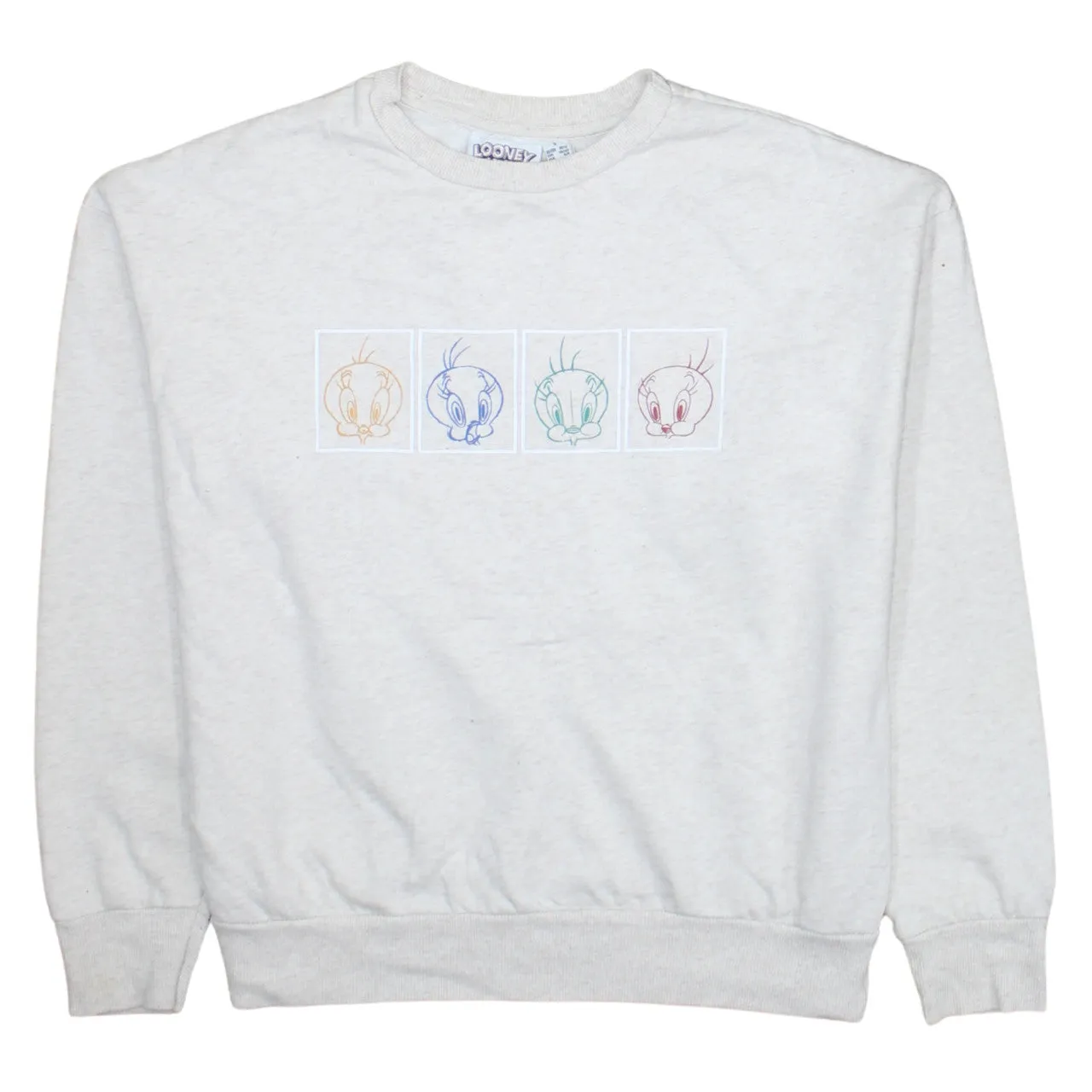 Looney Tunes 90's Tweety Bird Crew Neck Sweatshirt Small Beige Cream sold by Vintage Club