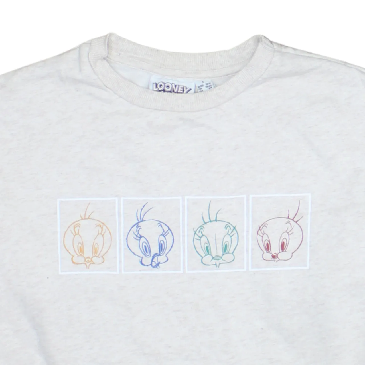 Looney Tunes 90's Tweety Bird Crew Neck Sweatshirt Small Beige Cream sold by Vintage Club product image thumbnail 3