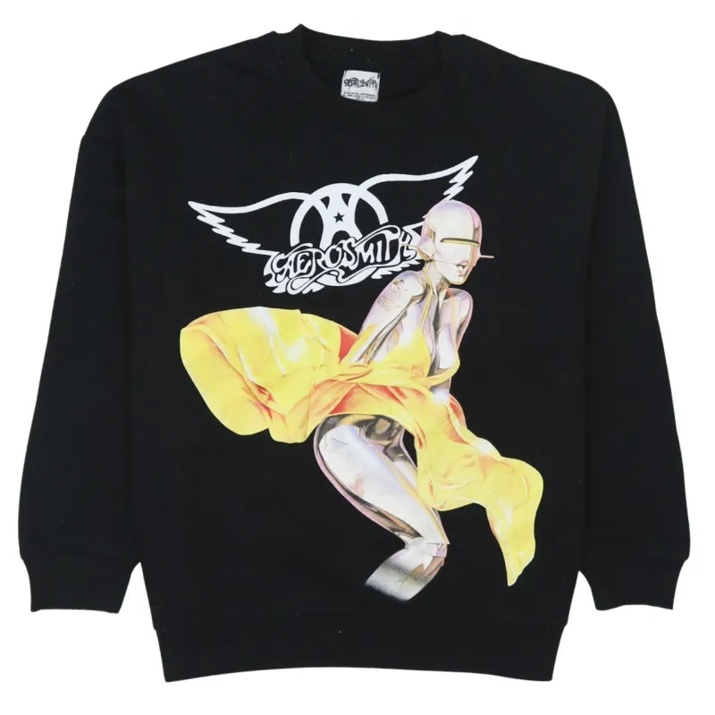 Retro 90's Aerosmith Crew Neck Sweatshirt XSmall Black sold by Vintage Club