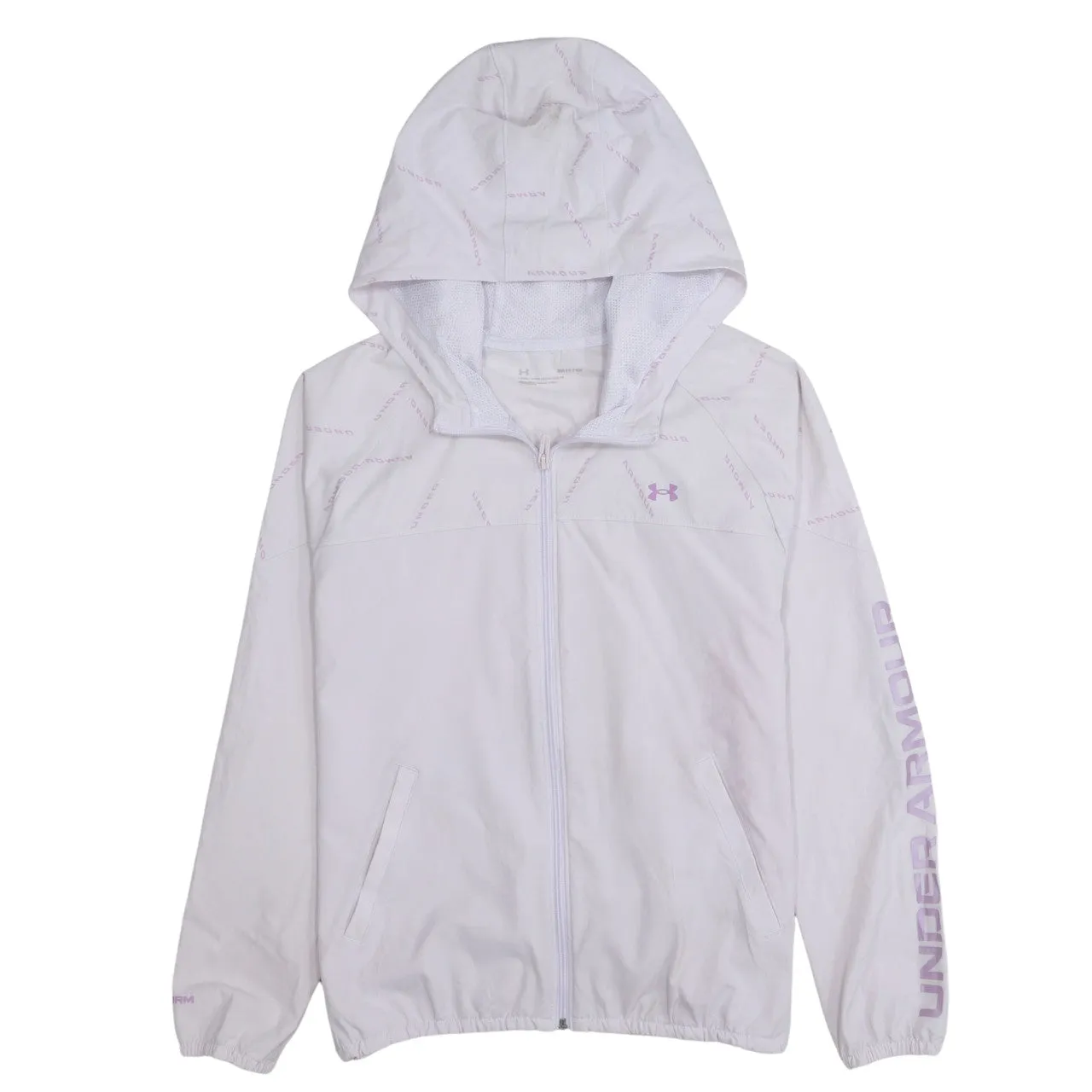 Under Armour 90's Hooded Full Zip Up Windbreaker Small Purple sold by Vintage Club