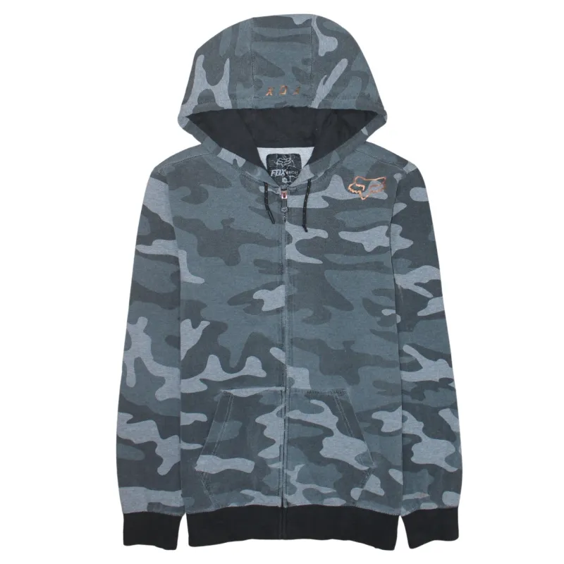 Retro 90's Drawstring Pockets Full Zip Up Hoodie Medium Grey made by Vintage Club