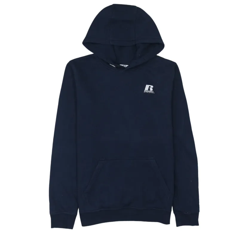Russell Athletic 90's Drawstring Pockets Pullover Hoodie Medium  Navy Blue sold by Vintage Club