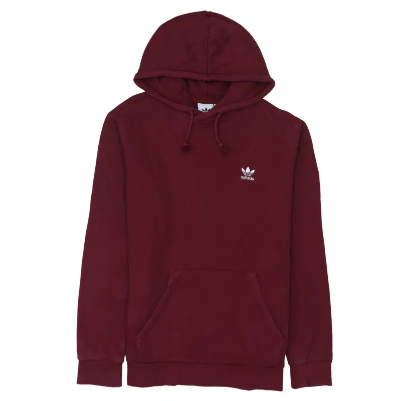Adidas 90's Drawstring Pockets Pullover Hoodie Medium Burgundy Red sold by Vintage Club