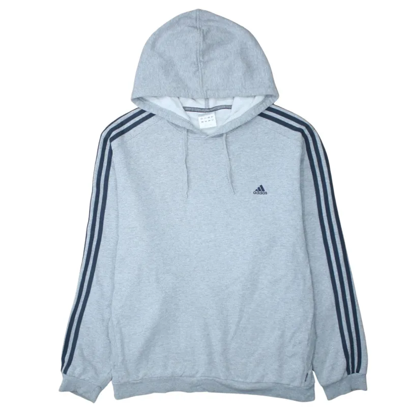 Adidas 90's Striped Sleeve Pullover Hoodie XXLarge (2XL) Grey sold by Vintage Club