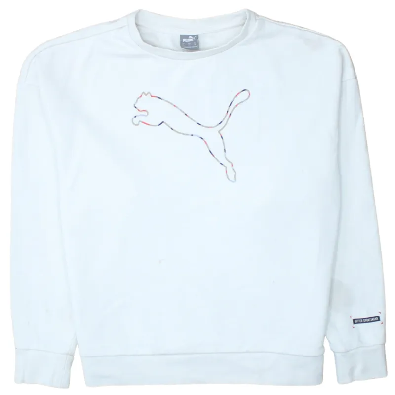 Puma 90's Spellout Crew Neck Sweatshirt Medium White sold by Vintage Club
