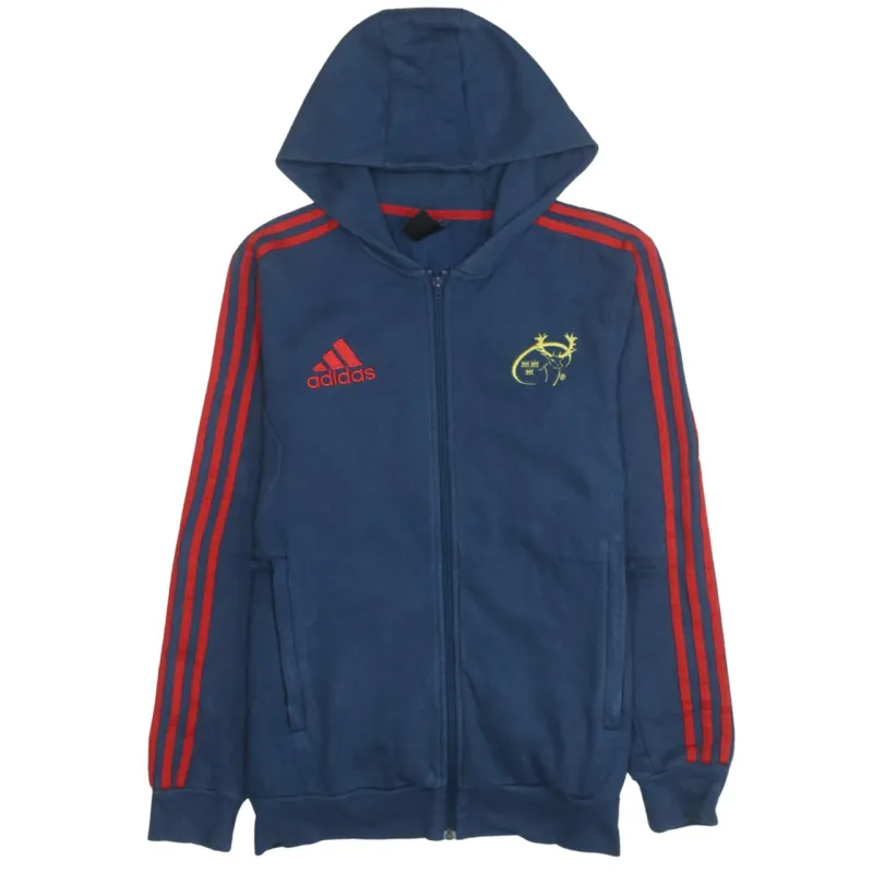 Adidas 90's Striped Sleeve Full Zip Up Hoodie Small  Navy Blue sold by Vintage Club