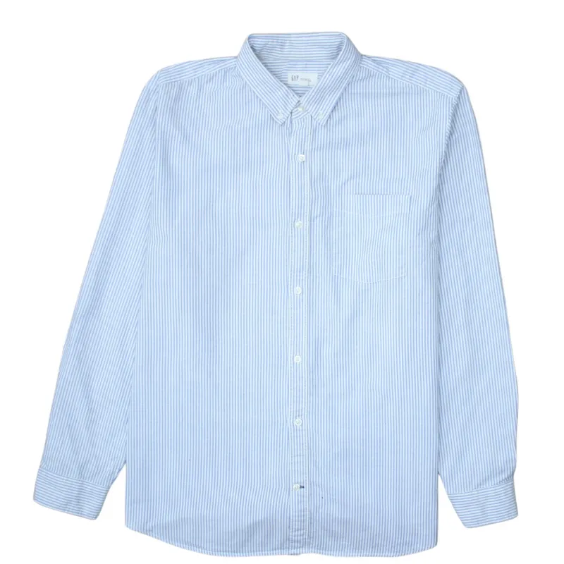 Gap 90's Long Sleeve Button Up Sweatshirt XLarge Blue made by GAP