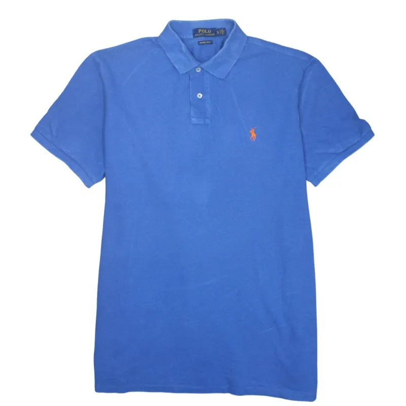 Polo Ralph Lauren 90's Short Sleeves Quarter Button Polo Shirt XLarge Blue sold by Vintage Club