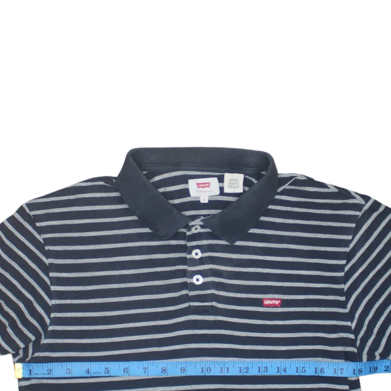 Levi's 90's Short Sleeves Quarter Button Polo Shirt Medium Black sold by Vintage Club product image thumbnail 5