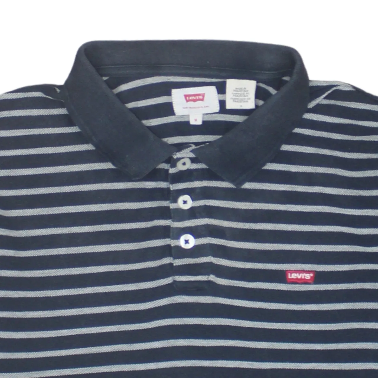 Levi's 90's Short Sleeves Quarter Button Polo Shirt Medium Black sold by Vintage Club product image thumbnail 3