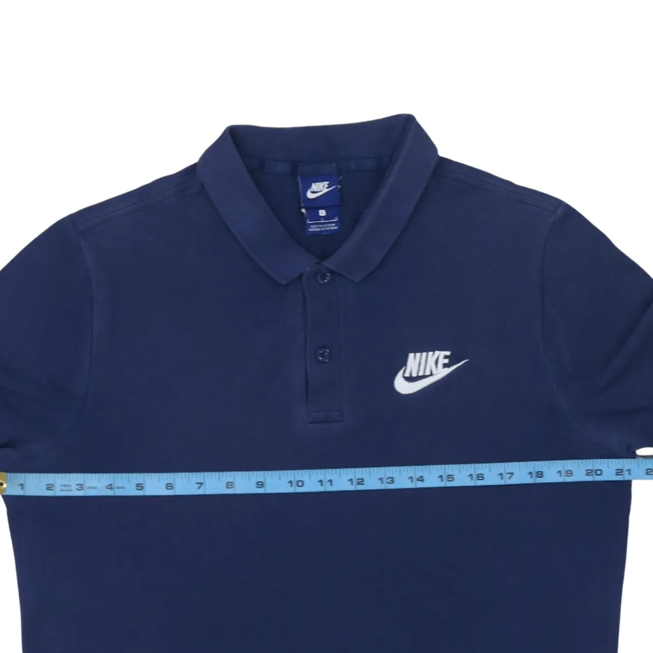 Nike 90's Swoosh Short Sleeves Polo Shirt Large Blue sold by Vintage Club product image thumbnail 5