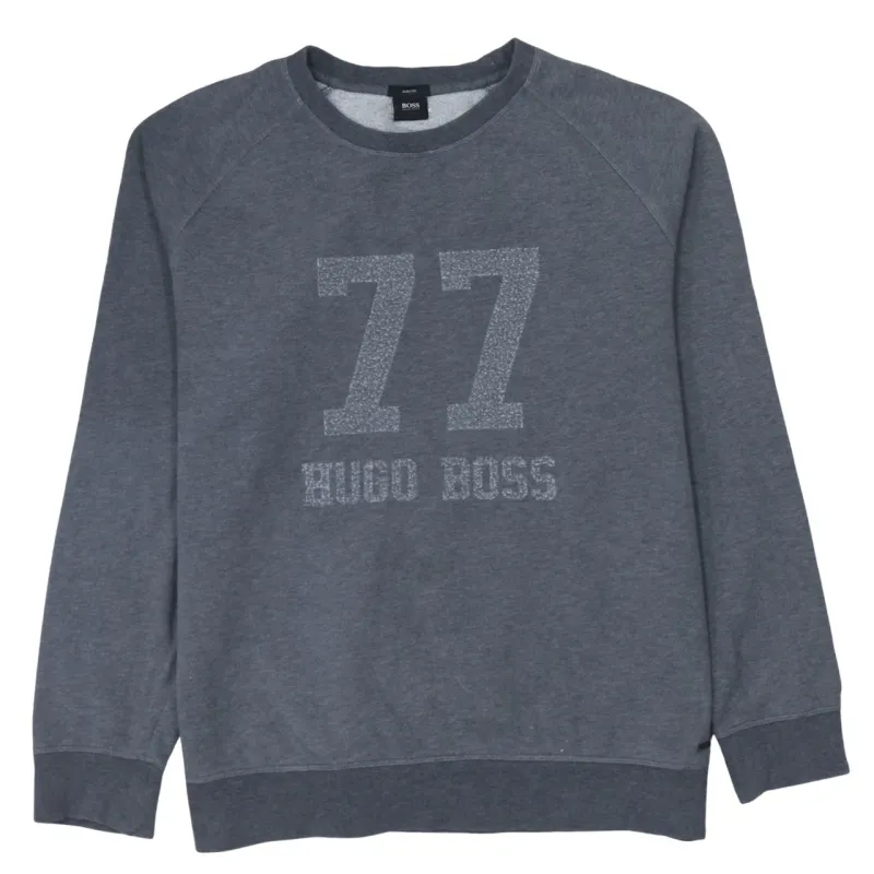 HUGO BOSS 90's Spellout Crew Neck Sweatshirt XLarge Grey sold by Vintage Club