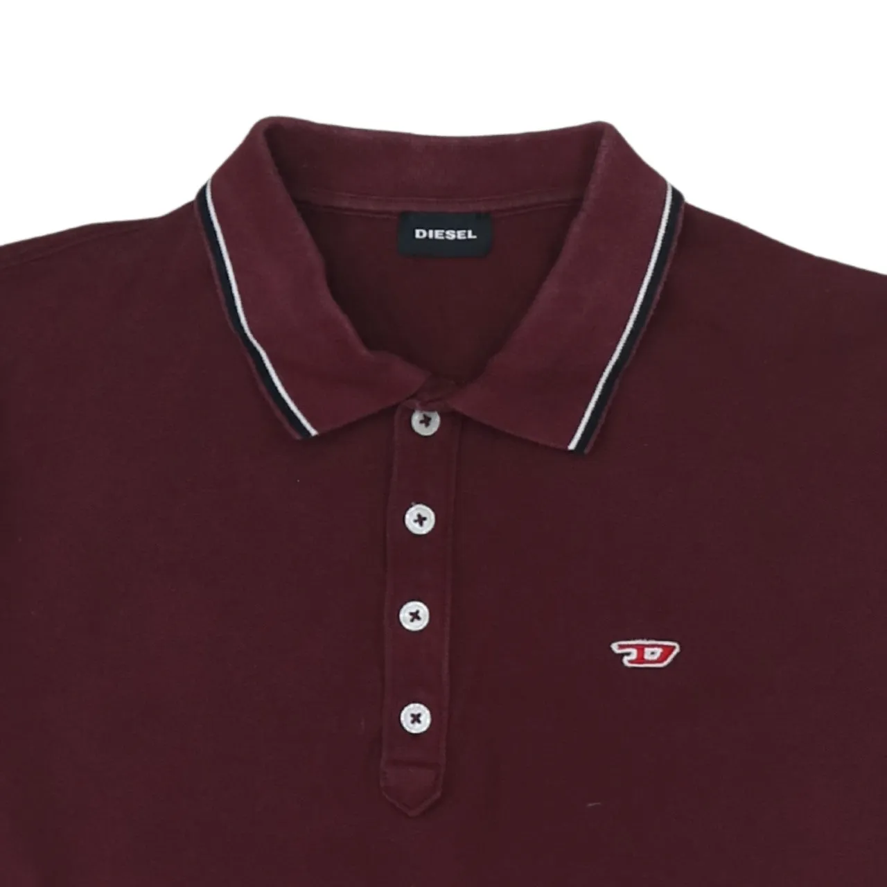 Diesel 90's Short Sleeves Quarter Button Polo Shirt XLarge Red sold by Vintage Club product image thumbnail 3