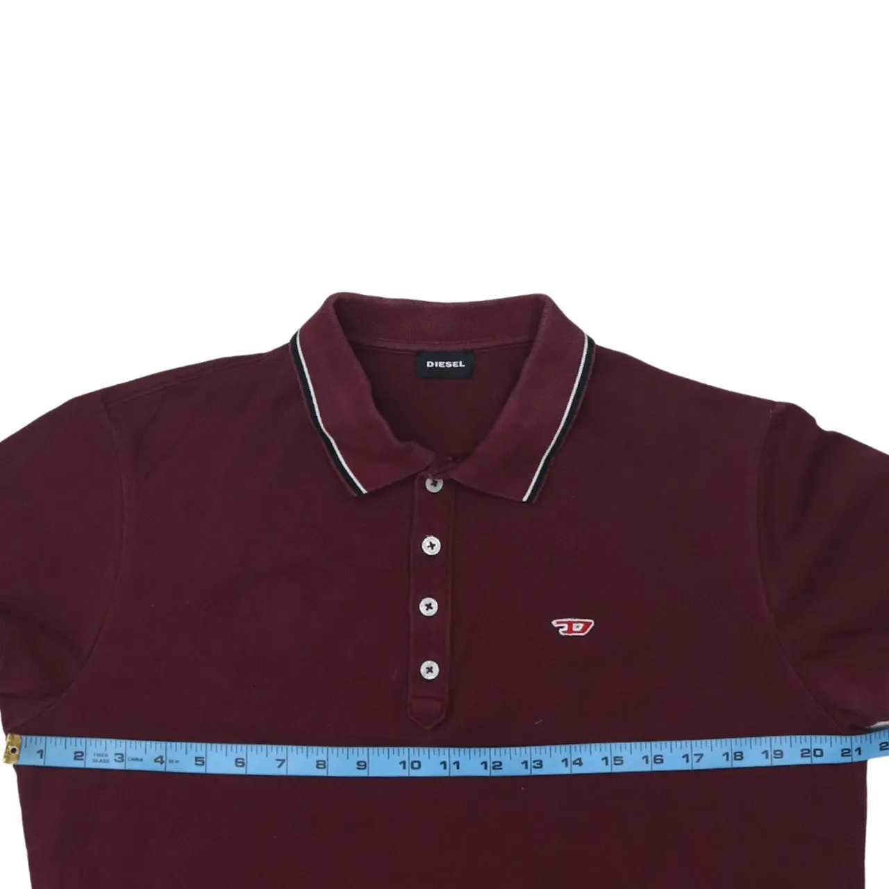 Diesel 90's Short Sleeves Quarter Button Polo Shirt XLarge Red sold by Vintage Club product image thumbnail 5